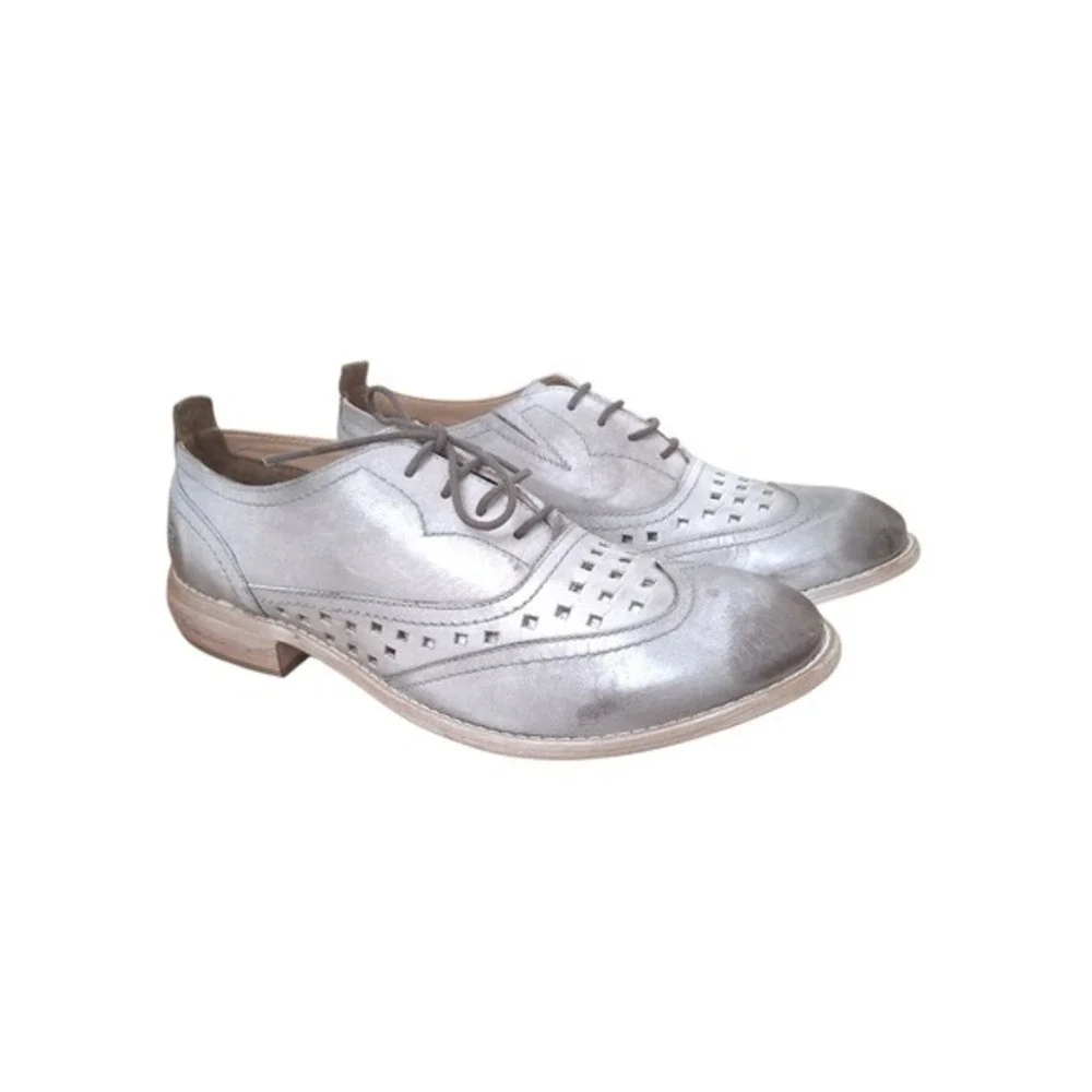 Bed Stu ROAN Leather Womens size 7.5 Perforated‎ Preppy Steampunk Oxford Shoes